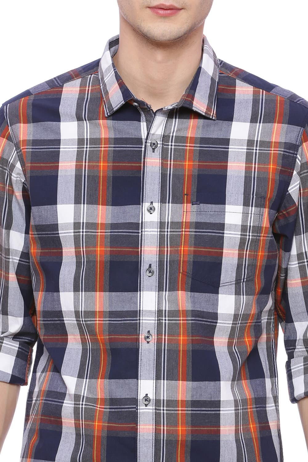 BASICS SLIM FIT CHECKS SHIRT