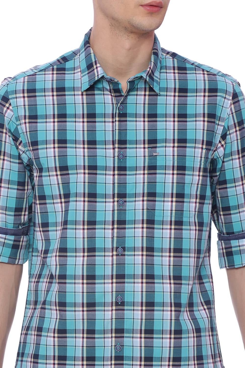 BASICS SLIM FIT CHECKS SHIRT