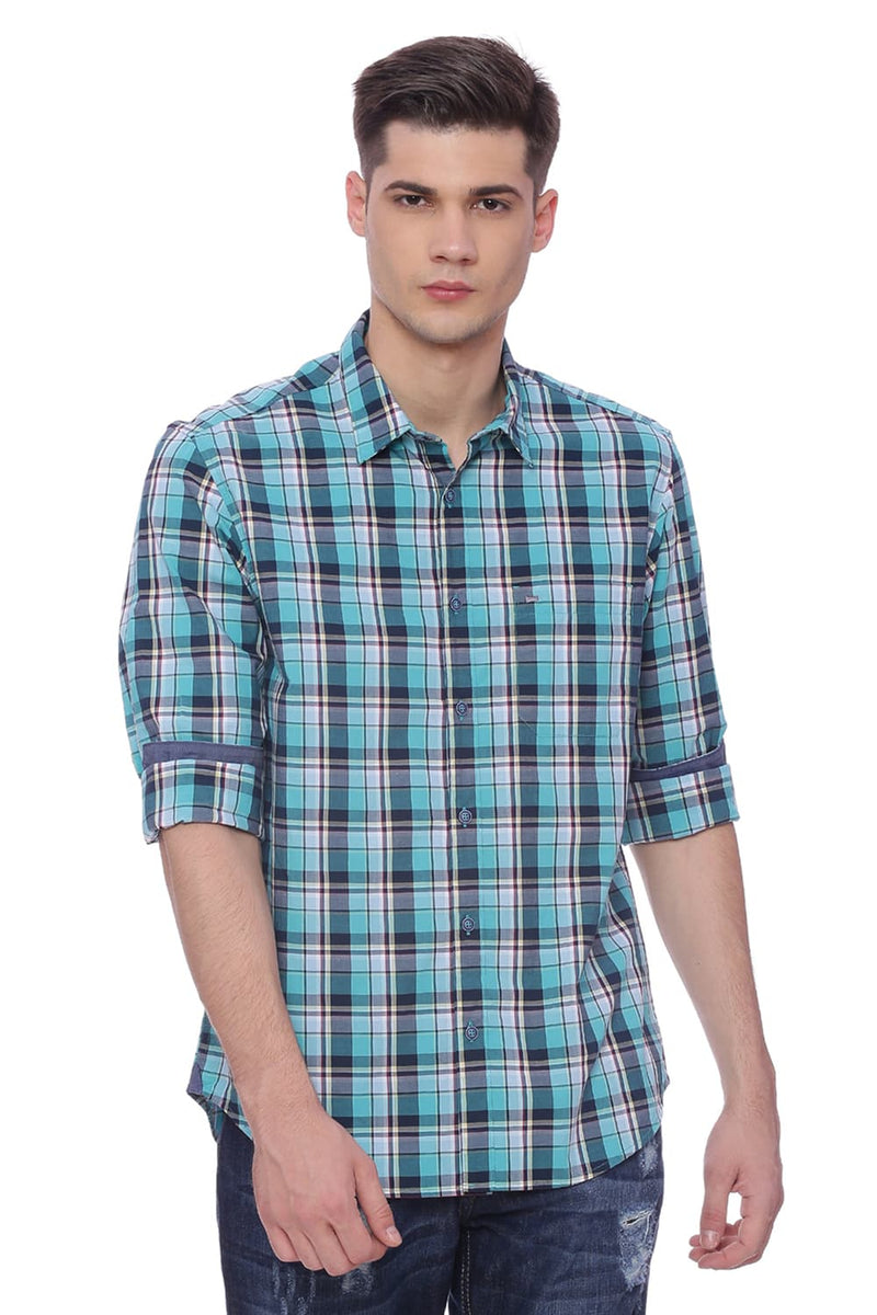 BASICS SLIM FIT CHECKS SHIRT