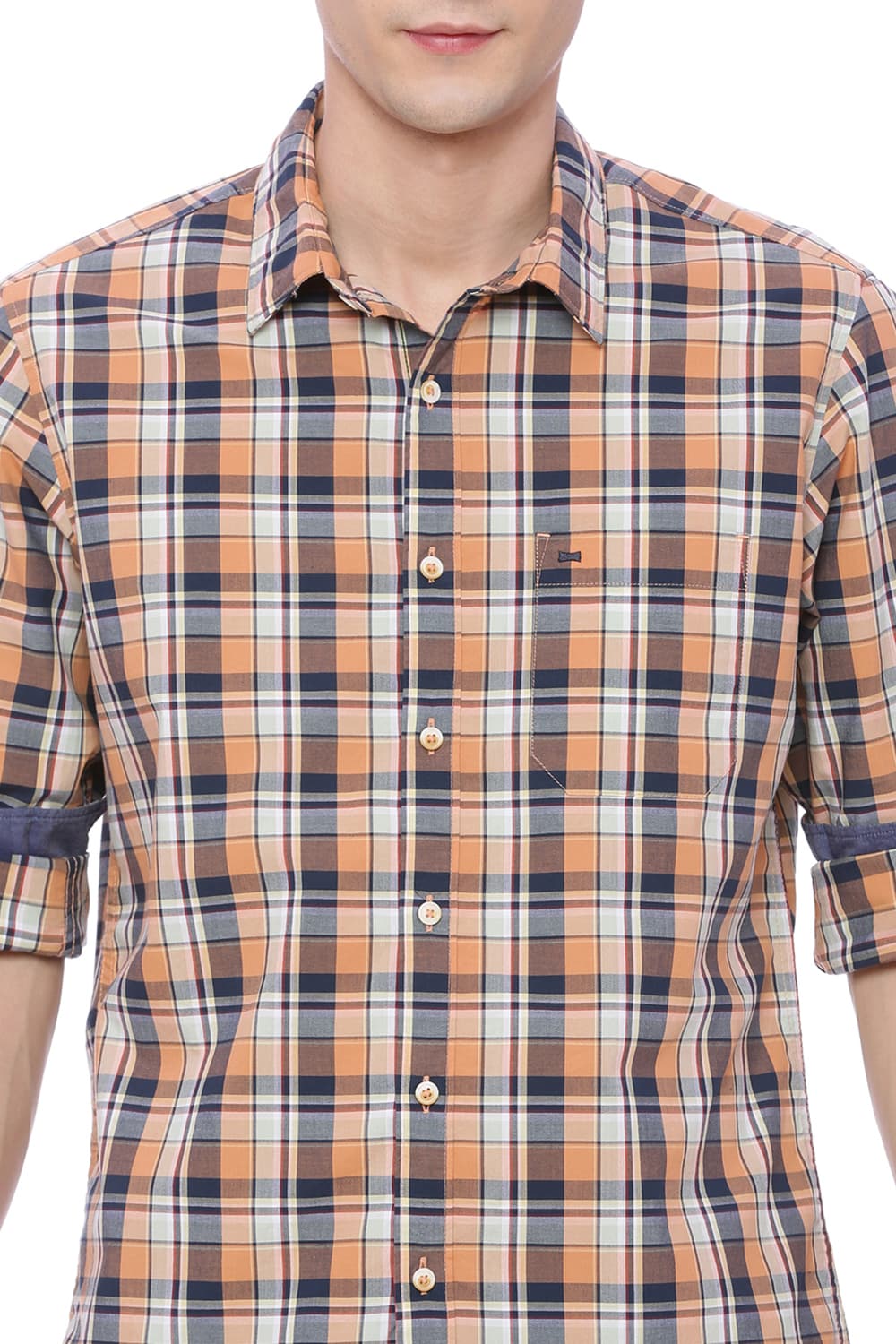 BASICS SLIM FIT CHECKS SHIRT