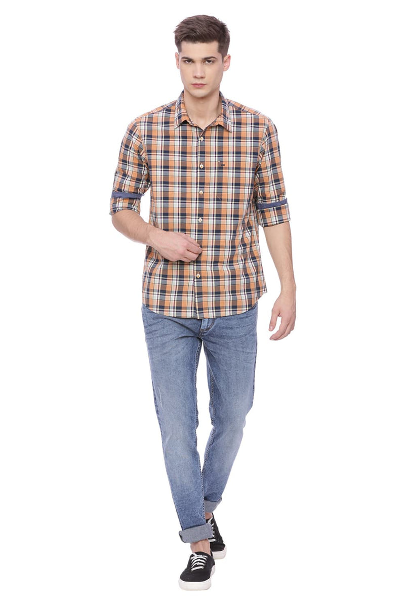 BASICS SLIM FIT CHECKS SHIRT