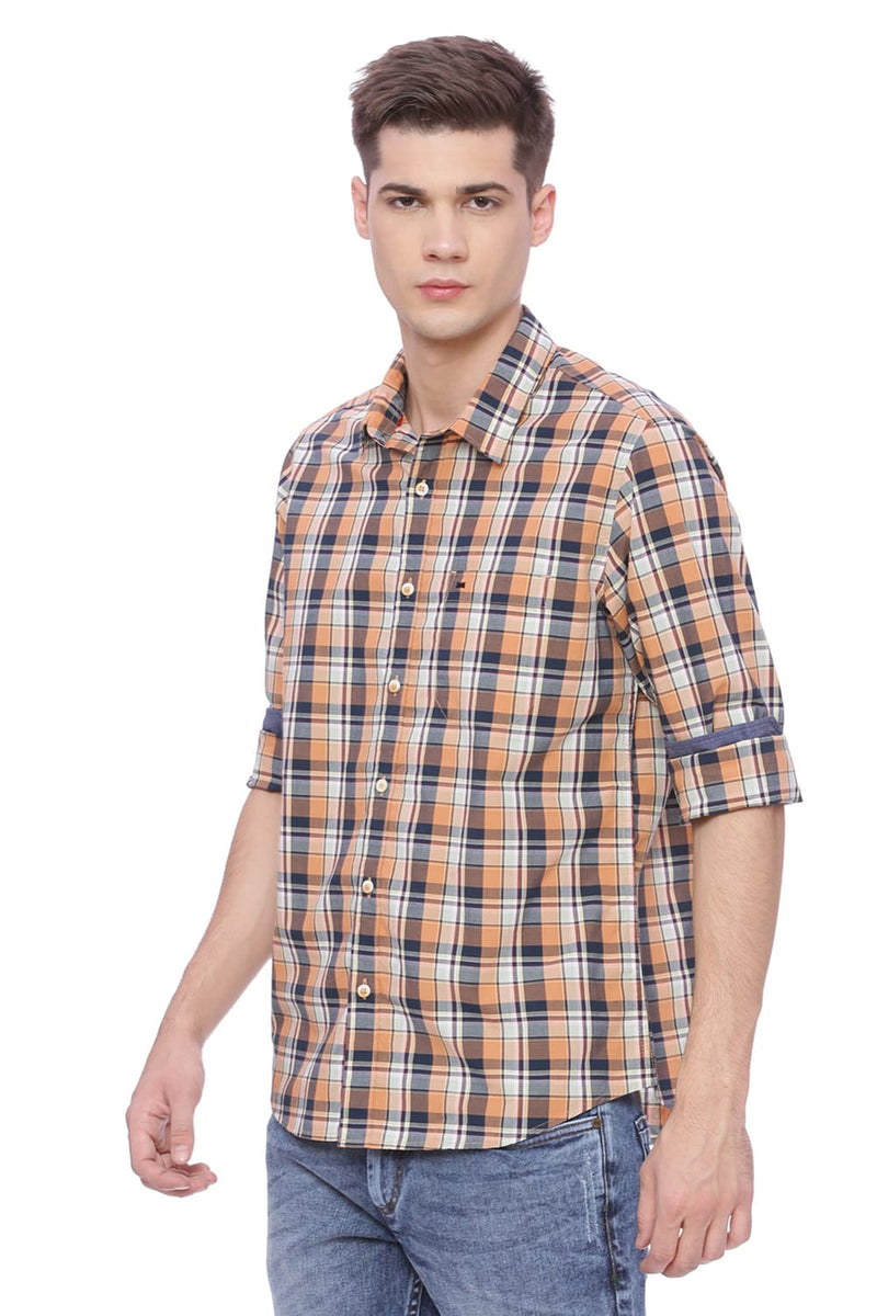 BASICS SLIM FIT CHECKS SHIRT