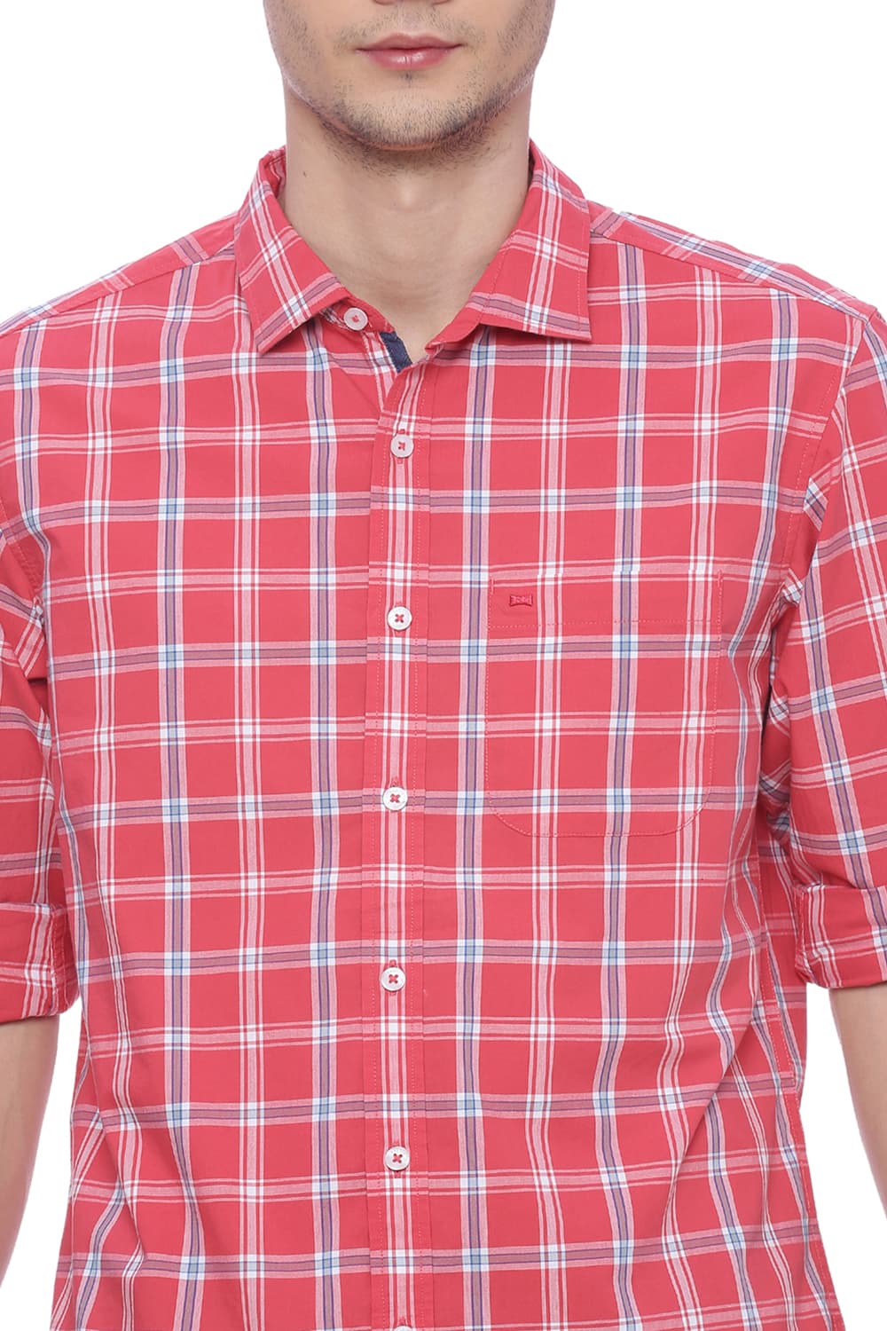 BASICS SLIM FIT CHECKS SHIRT