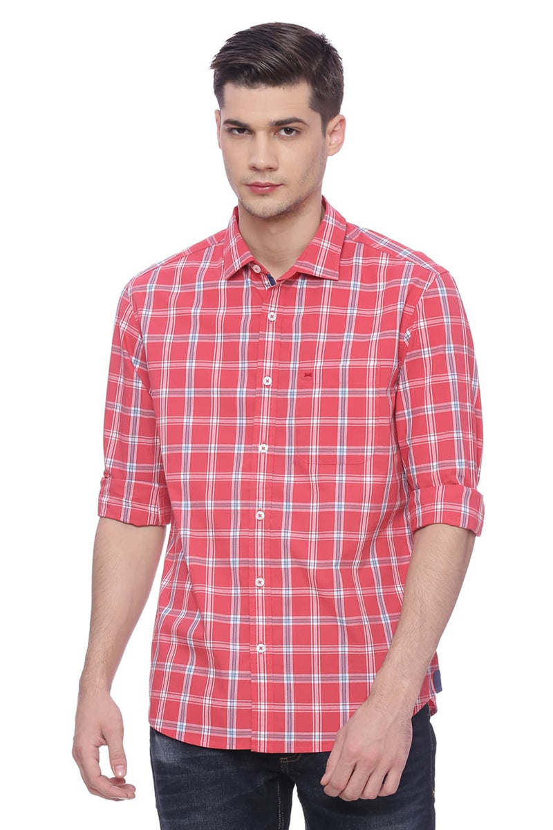 BASICS SLIM FIT CHECKS SHIRT