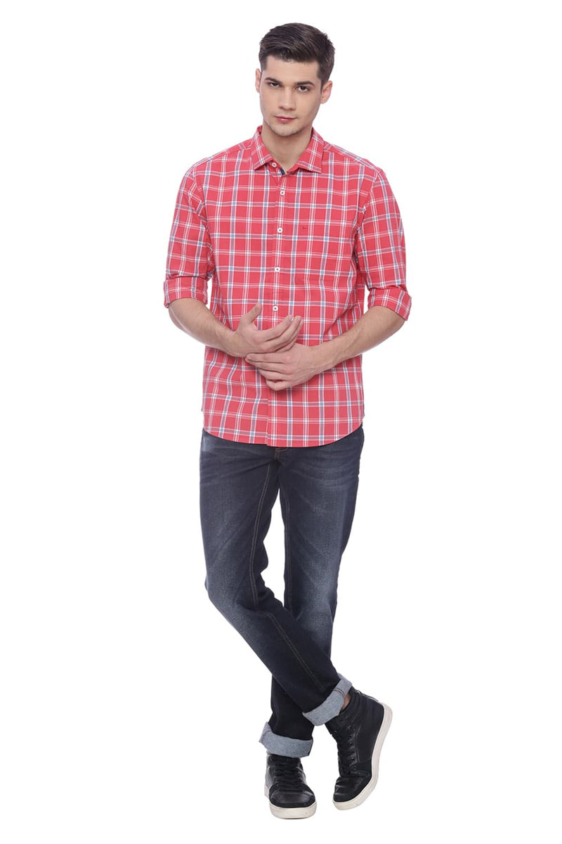 BASICS SLIM FIT CHECKS SHIRT