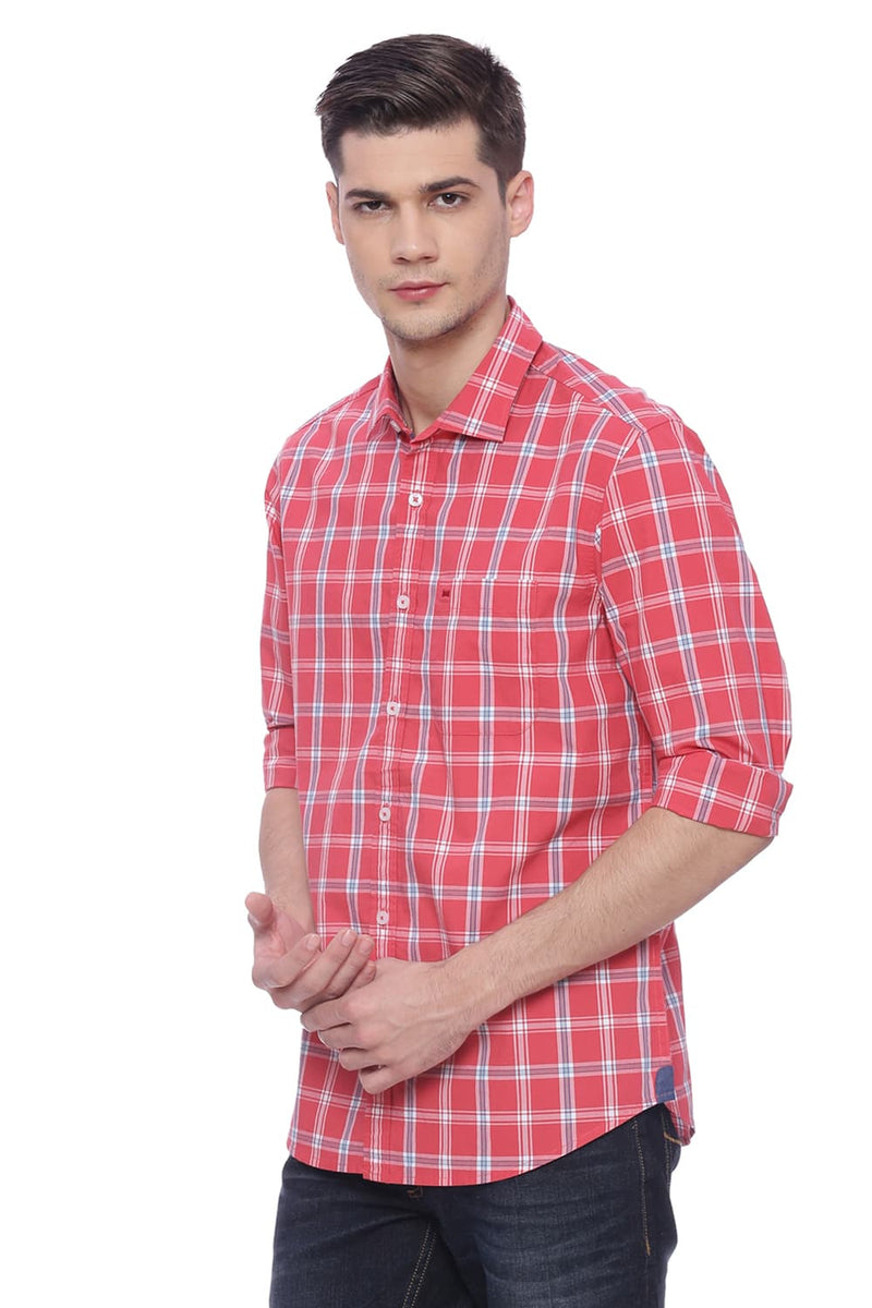 BASICS SLIM FIT CHECKS SHIRT