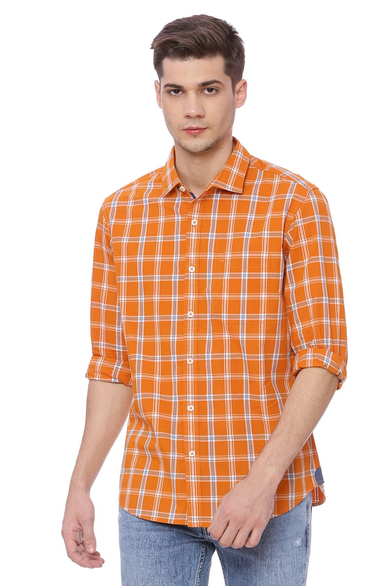 BASICS SLIM FIT CHECKS SHIRT