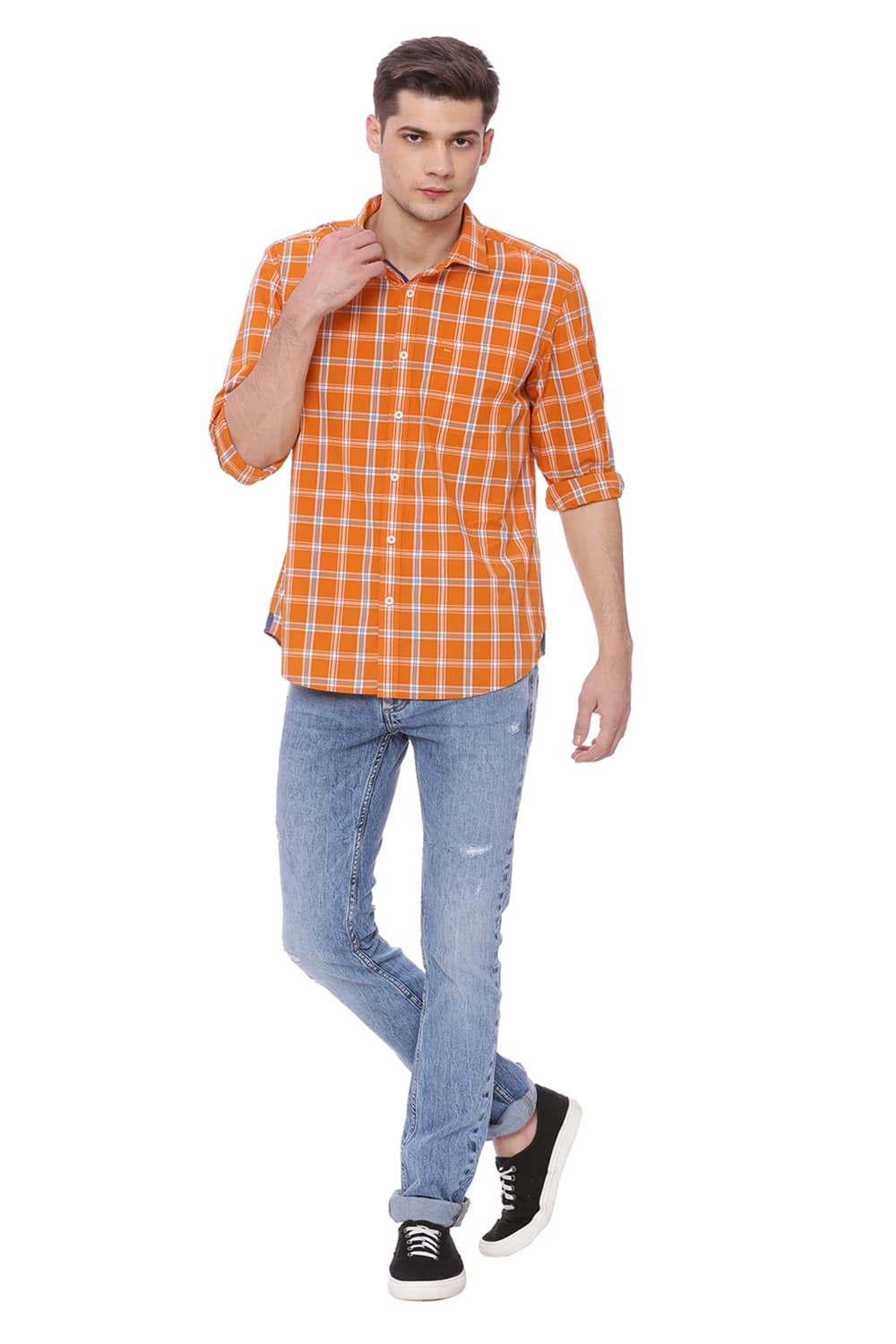 BASICS SLIM FIT CHECKS SHIRT