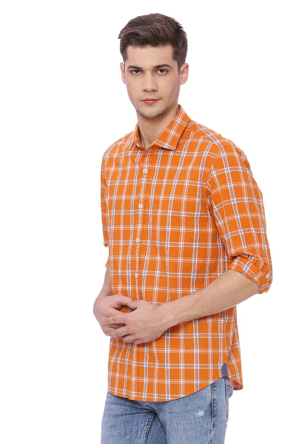 BASICS SLIM FIT CHECKS SHIRT