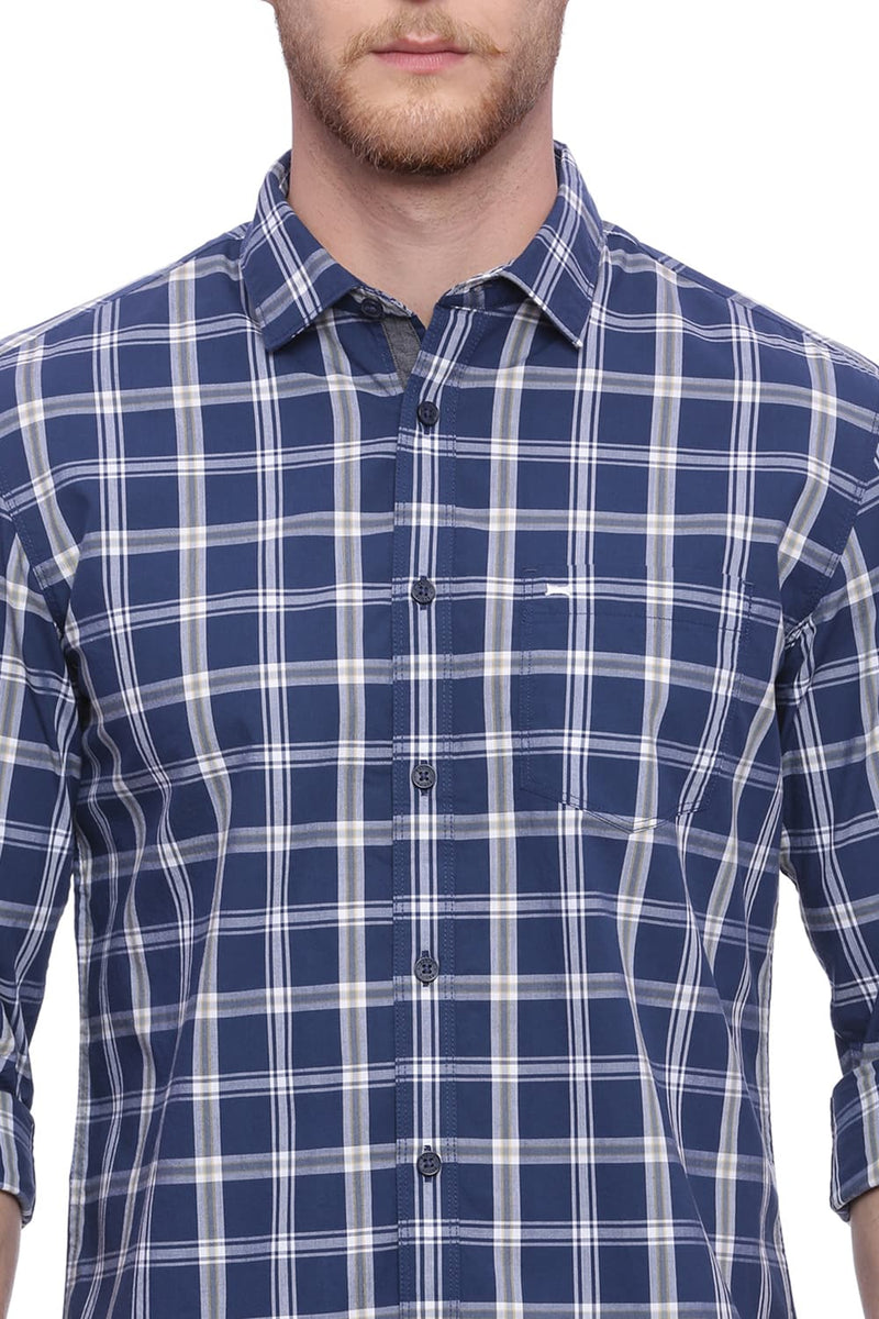 BASICS SLIM FIT CHECKS SHIRT