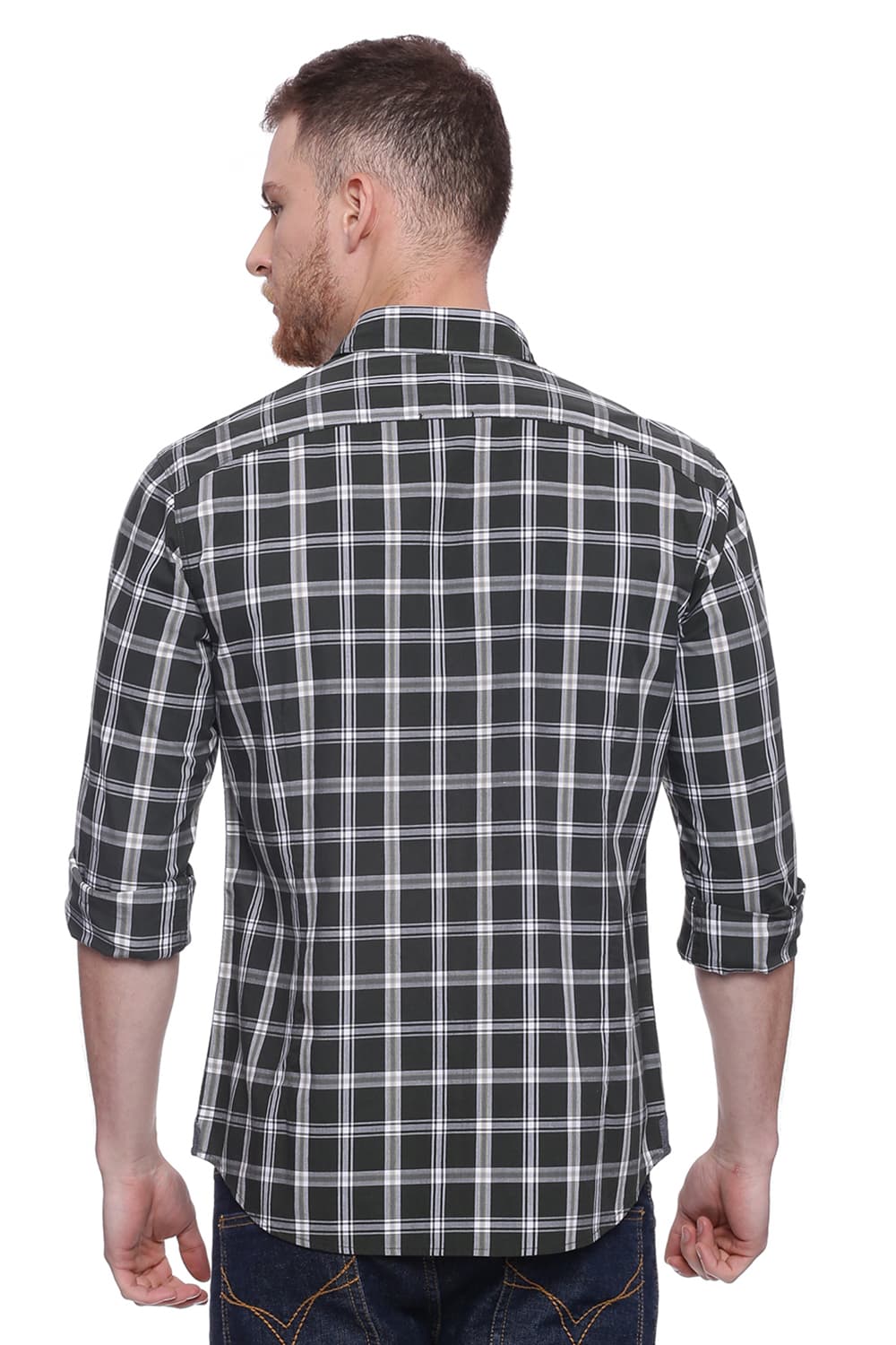 BASICS SLIM FIT CHECKS SHIRT