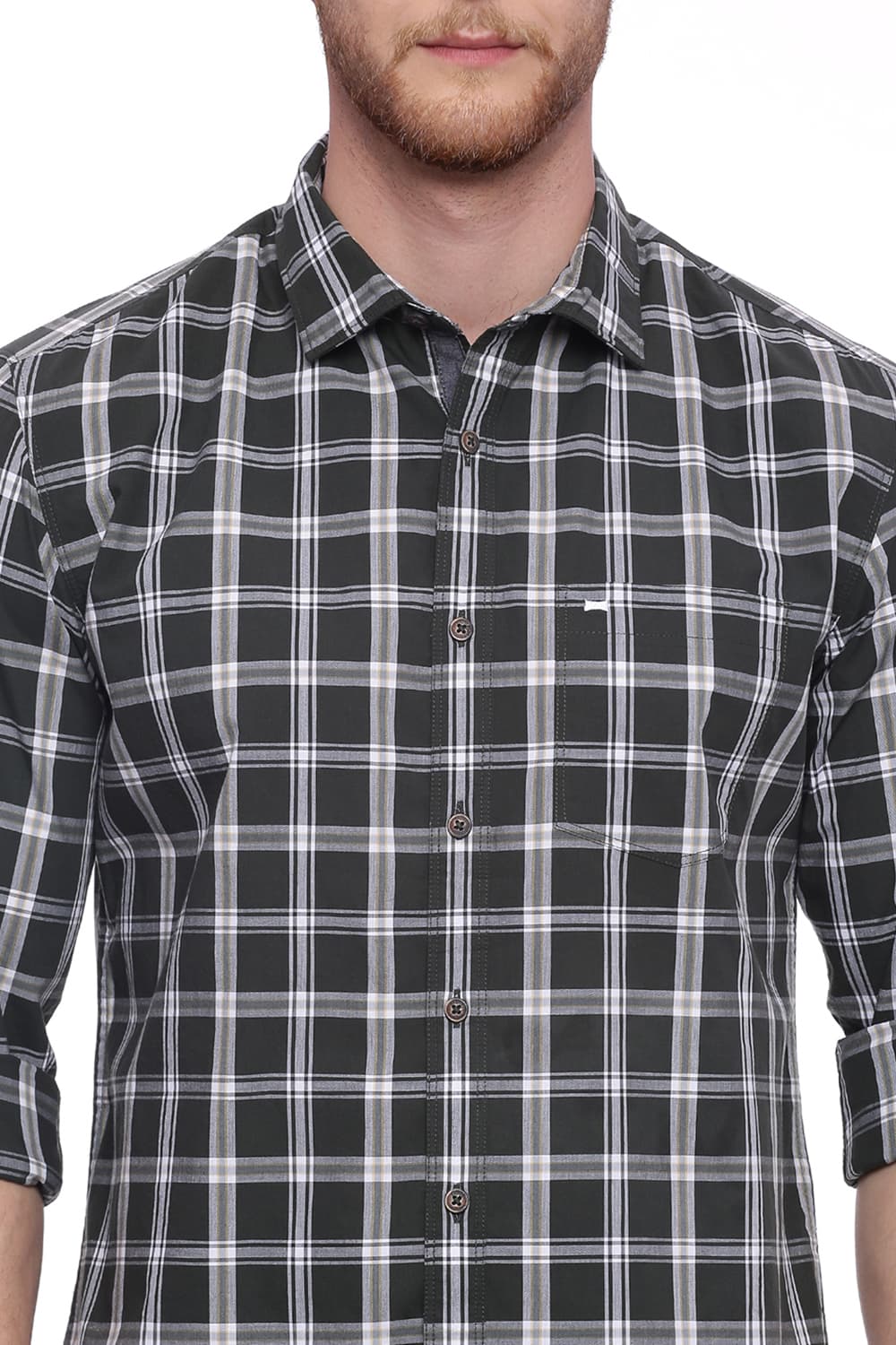 BASICS SLIM FIT CHECKS SHIRT