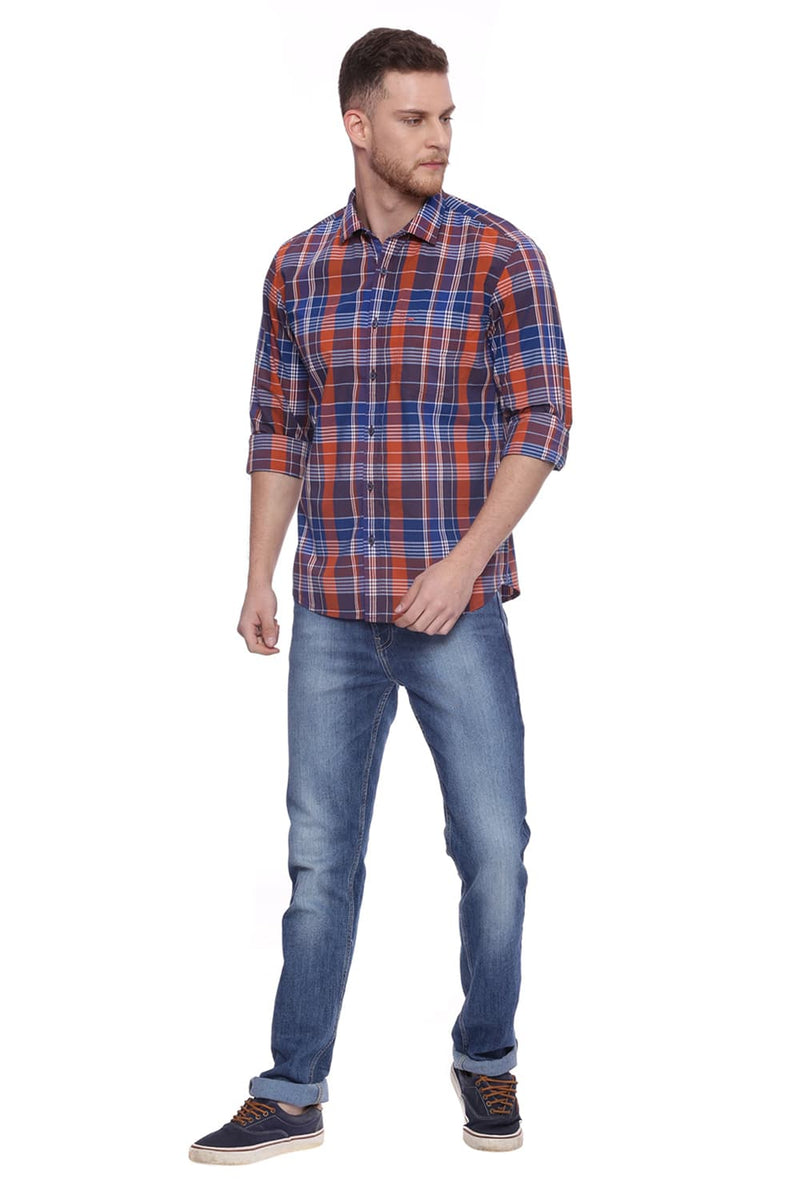 BASICS SLIM FIT CHECKS SHIRT