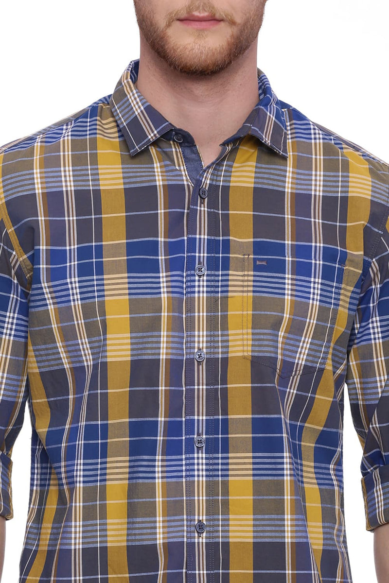 BASICS SLIM FIT CHECKS SHIRT