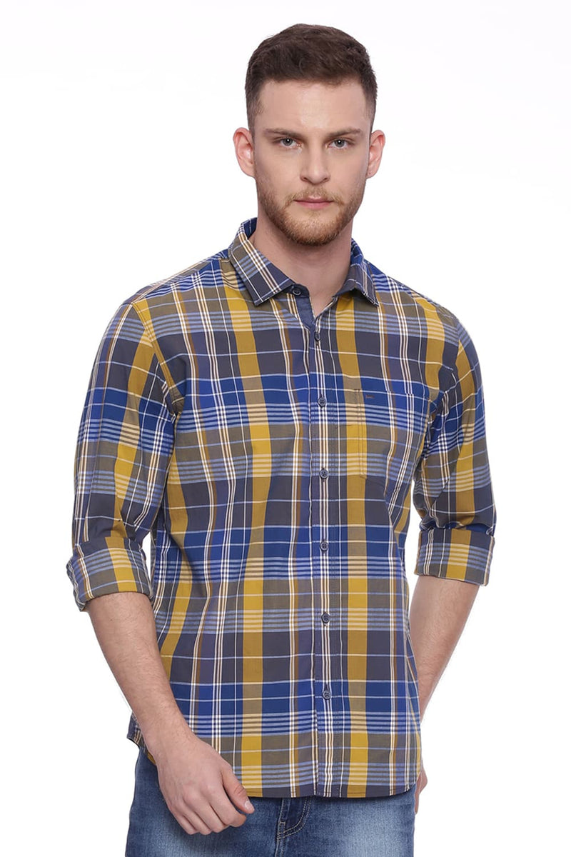 BASICS SLIM FIT CHECKS SHIRT