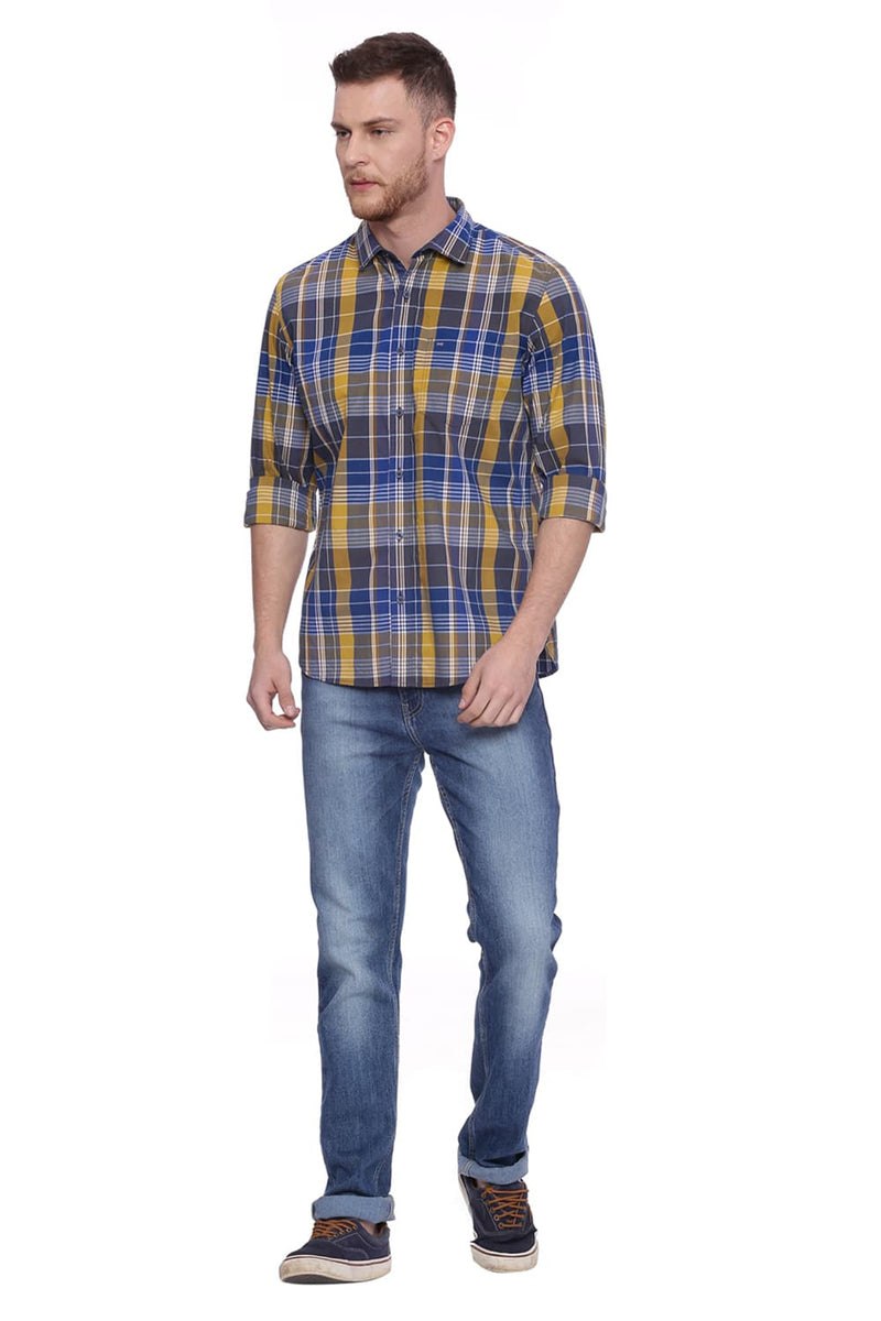 BASICS SLIM FIT CHECKS SHIRT