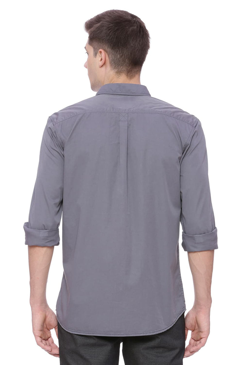 BASICS SLIM FIT GARMENT-DYED SHIRT