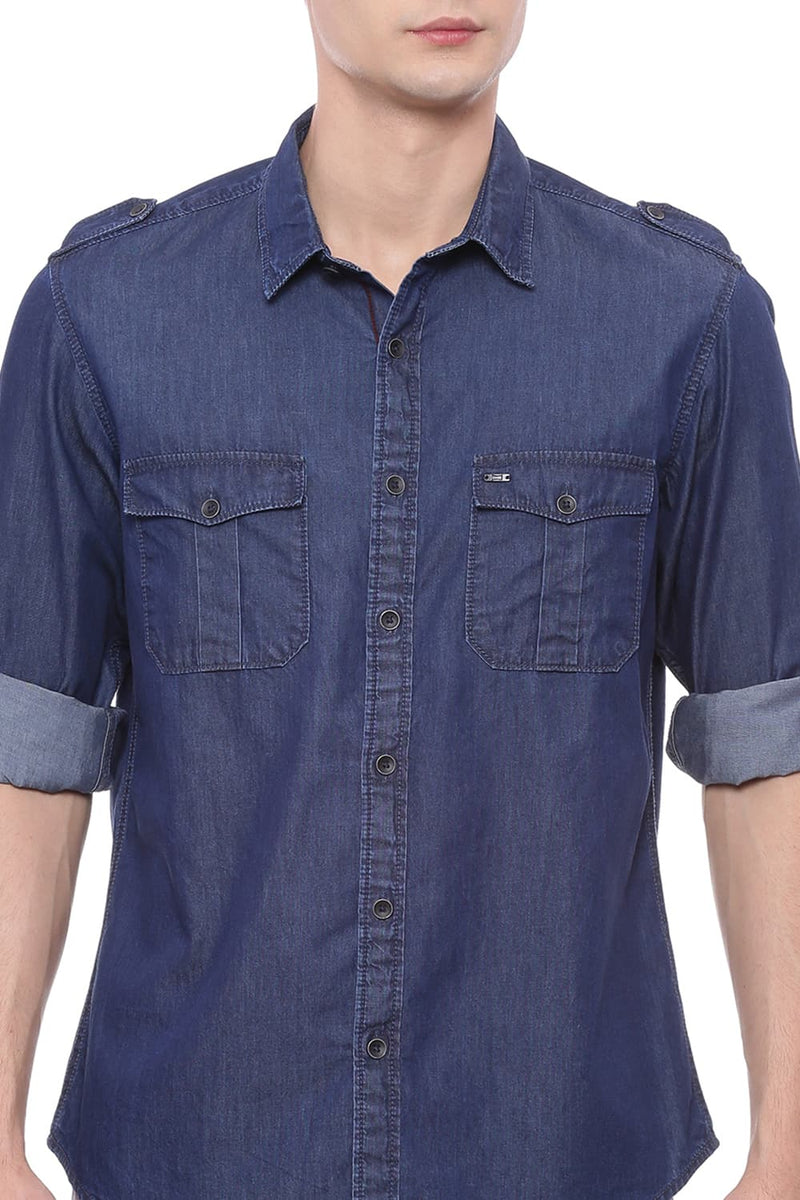 BASICS SLIM FIT TWILL SHIRT