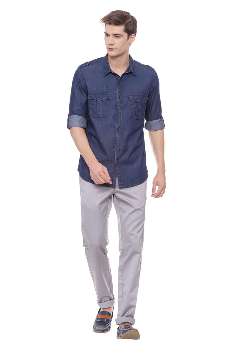 BASICS SLIM FIT TWILL SHIRT