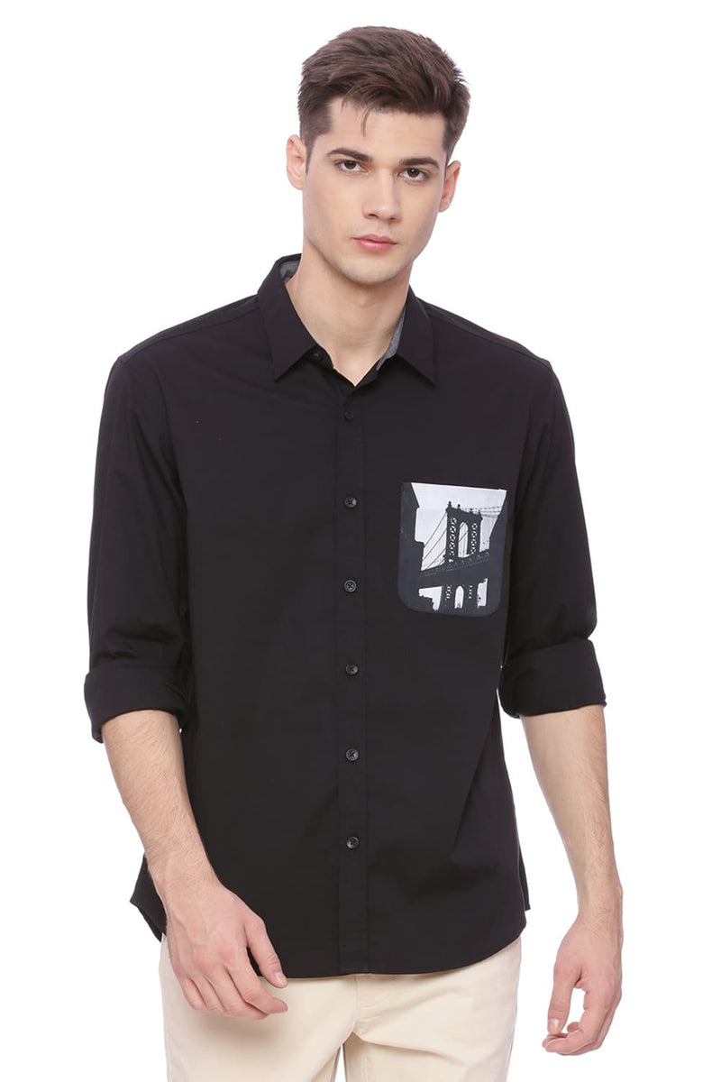 BASICS SLIM FIT STRETCH SHIRT