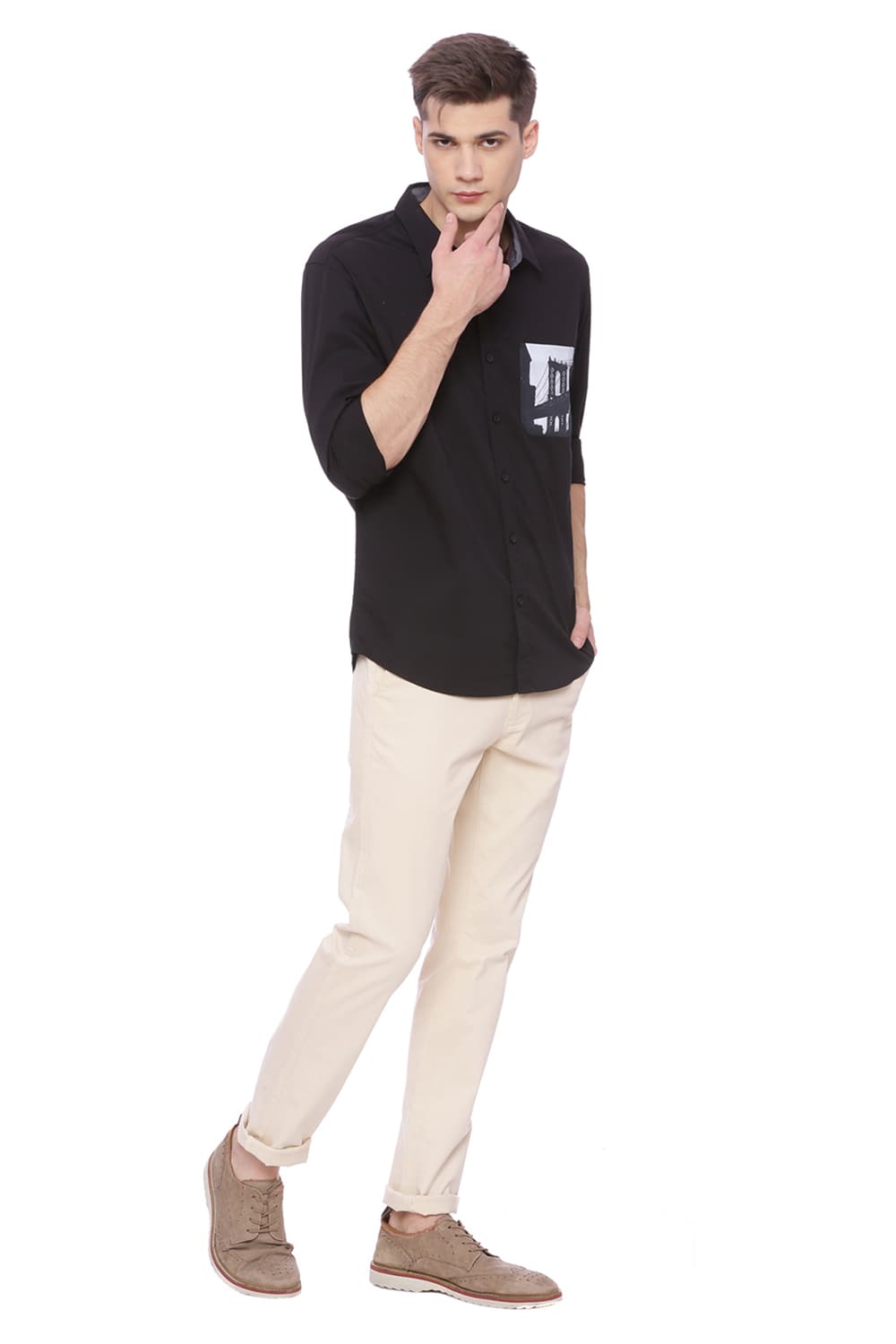 BASICS SLIM FIT STRETCH SHIRT