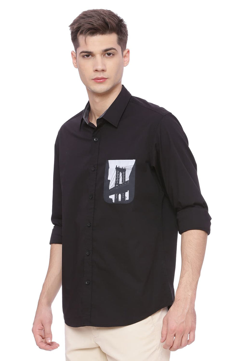 BASICS SLIM FIT STRETCH SHIRT