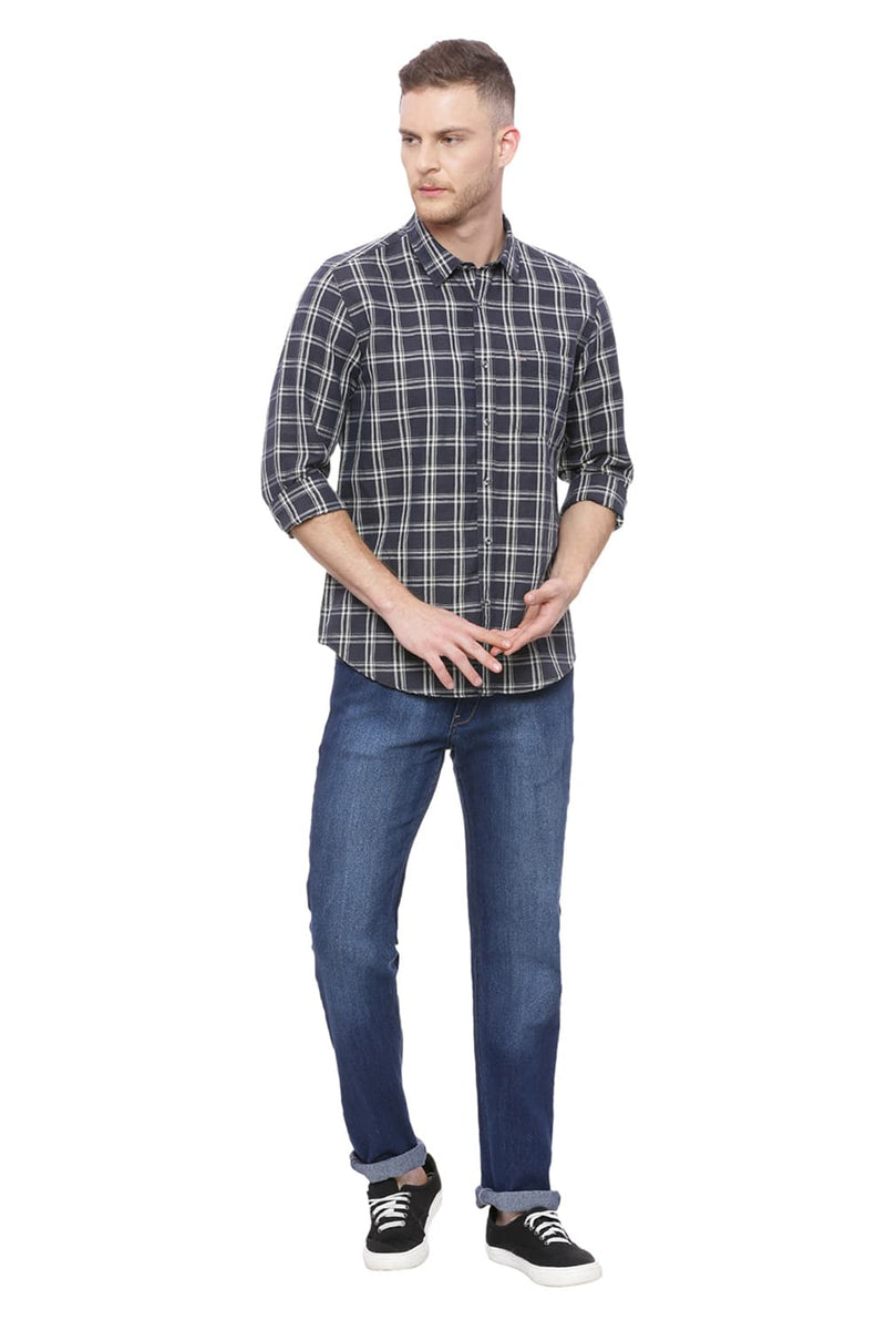 BASICS SLIM FIT CHECKS SHIRT