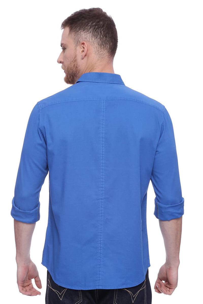 BASICS SLIM FIT DOBBY STRETCH SHIRT