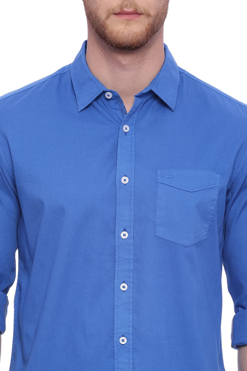 BASICS SLIM FIT DOBBY STRETCH SHIRT