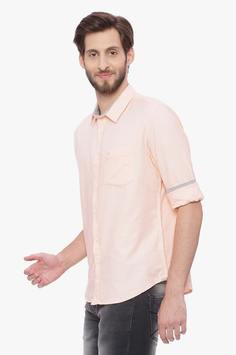 BASICS SLIM FIT CHAMBRAY SHIRT