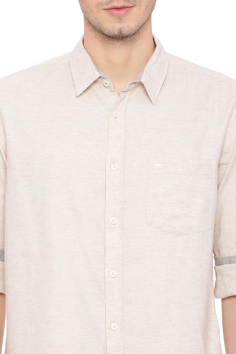 BASICS SLIM FIT CHAMBRAY SHIRT