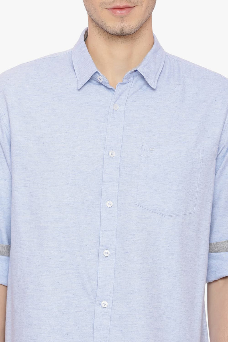 BASICS SLIM FIT CHAMBRAY SHIRT