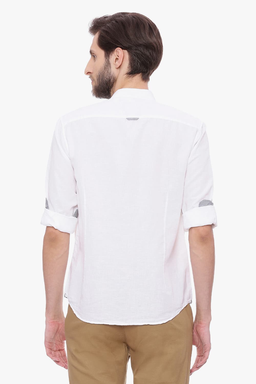 BASICS SLIM FIT COTTON LINEN SHIRT