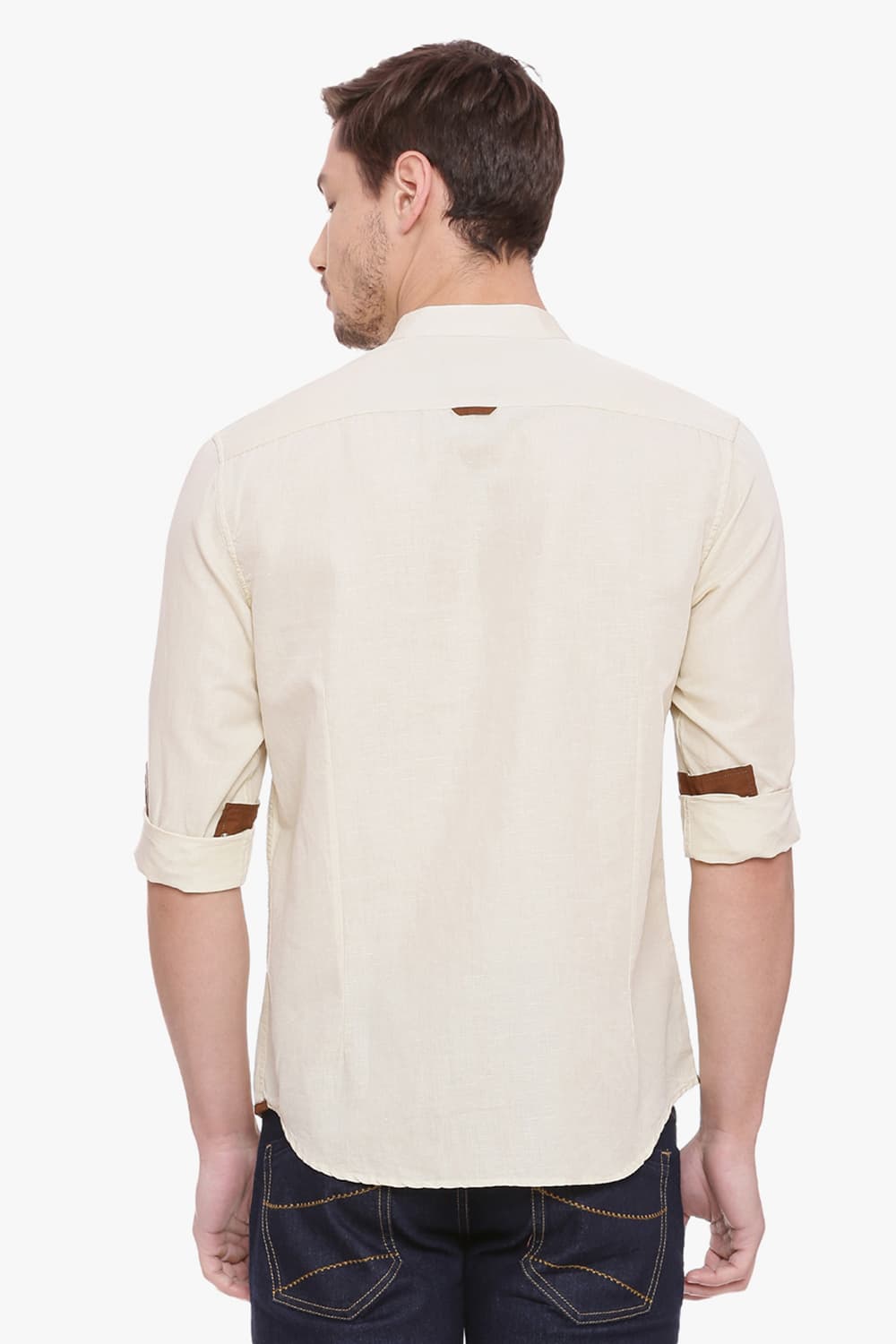 BASICS SLIM FIT COTTON LINEN SHIRT