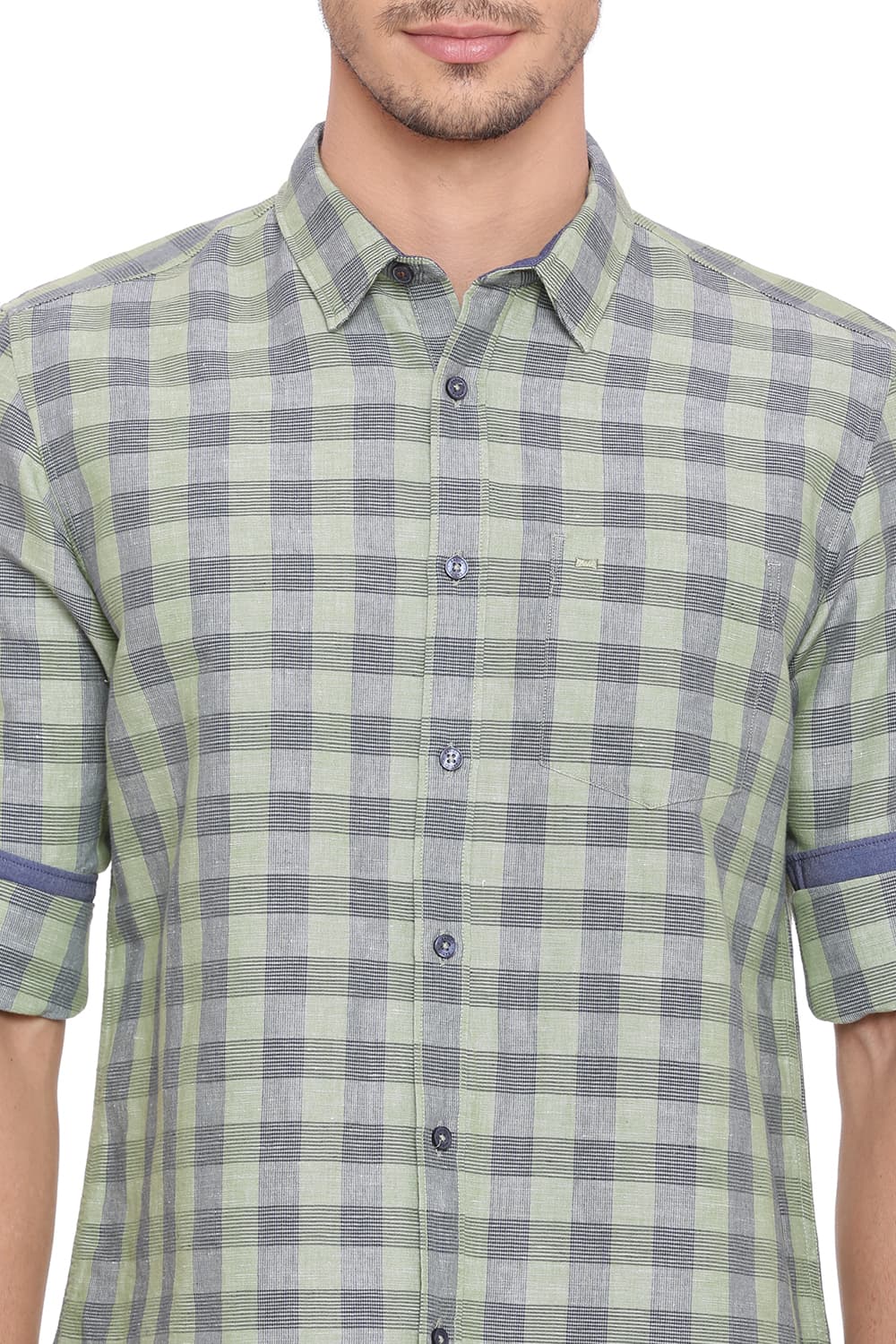 BASICS SLIM FIT CHECKS SHIRT