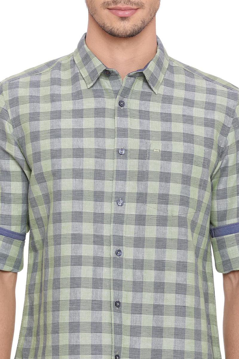 BASICS SLIM FIT CHECKS SHIRT