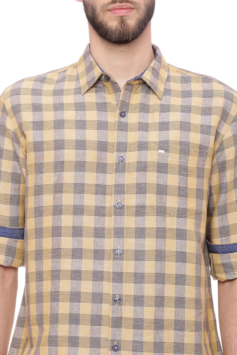 BASICS SLIM FIT CHECKS SHIRT