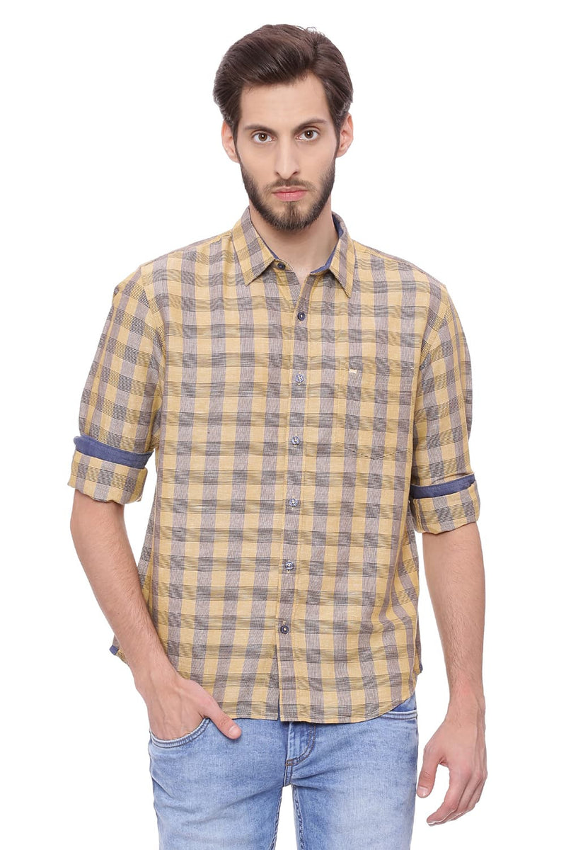 BASICS SLIM FIT CHECKS SHIRT