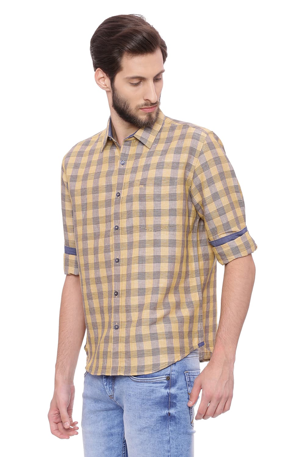 BASICS SLIM FIT CHECKS SHIRT