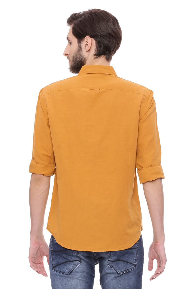 BASICS SLIM FIT COTTON LINEN SHIRT