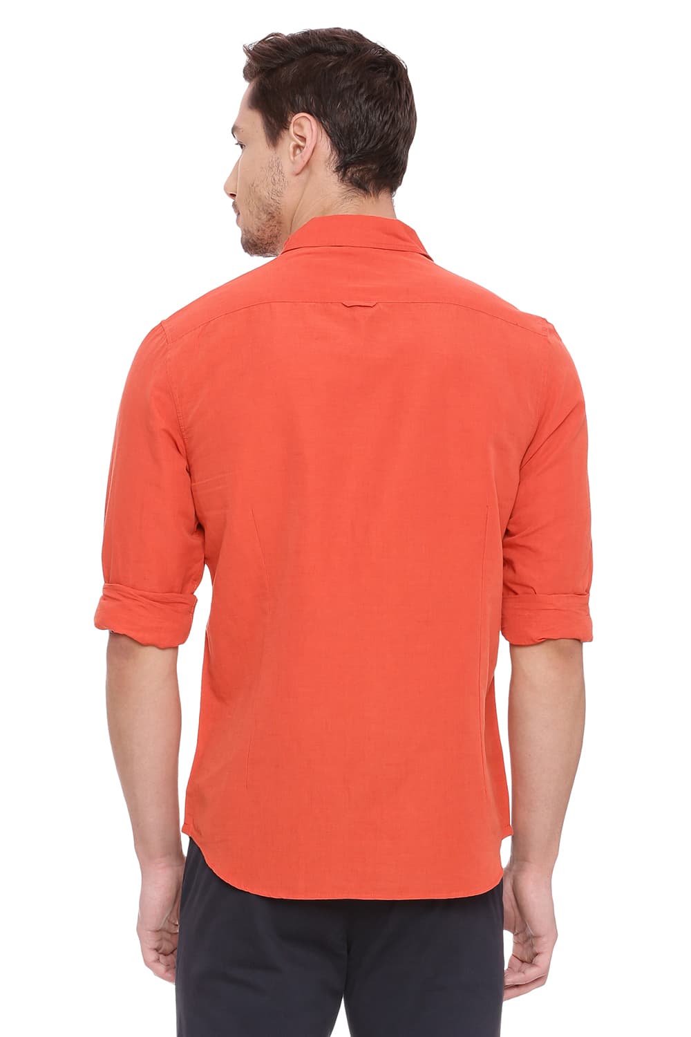 BASICS SLIM FIT COTTON LINEN SHIRT