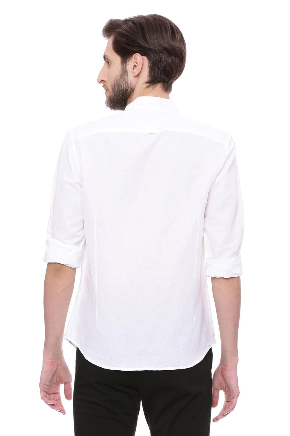 BASICS SLIM FIT COTTON LINEN SHIRT