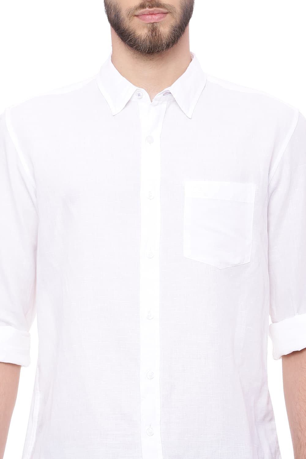 BASICS SLIM FIT COTTON LINEN SHIRT