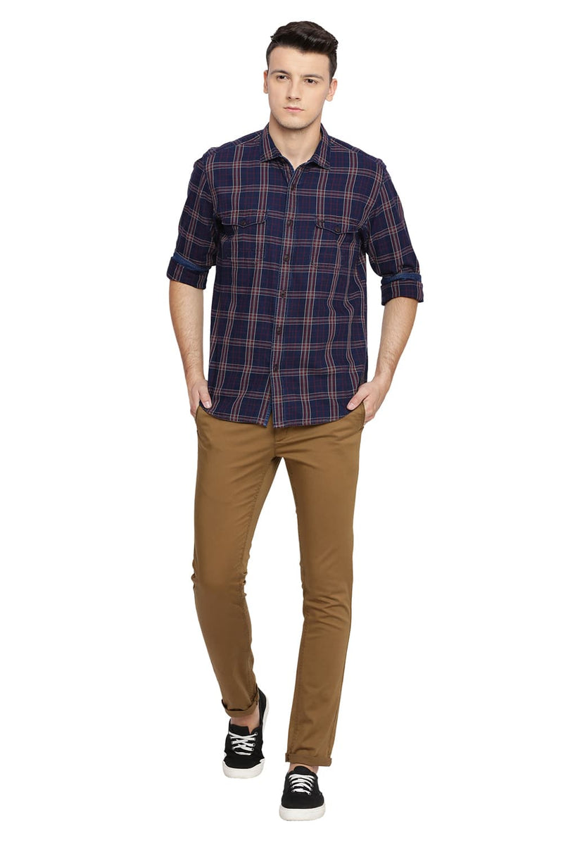 BASICS SLIM FIT CHECKS SHIRT