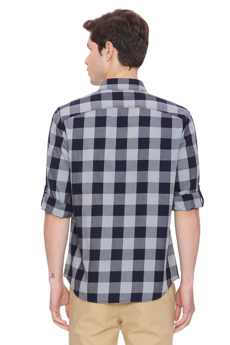 BASICS SLIM FIT CHECKS SHIRT