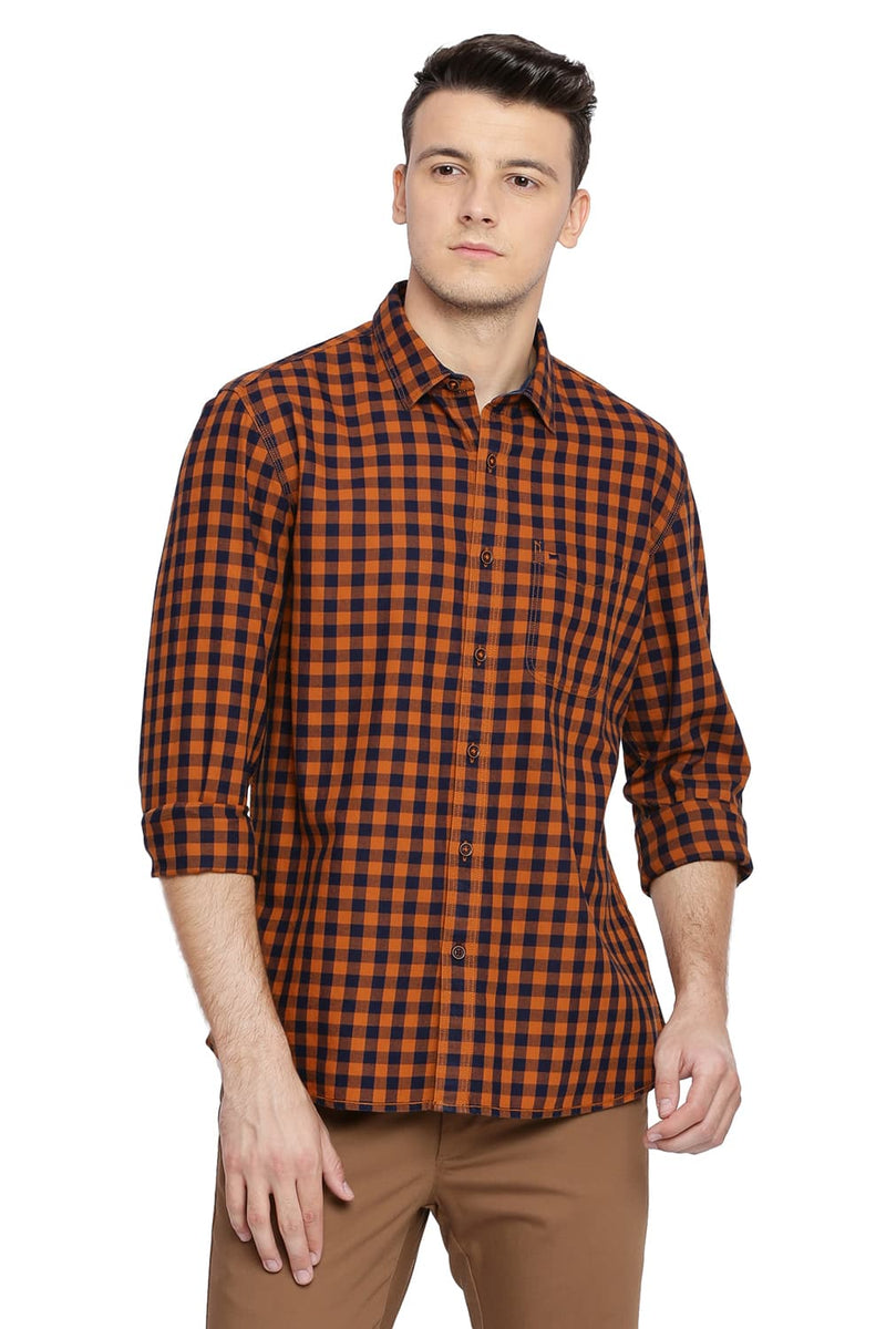 BASICS SLIM FIT CHECKS SHIRT