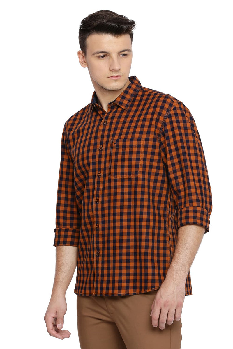 BASICS SLIM FIT CHECKS SHIRT