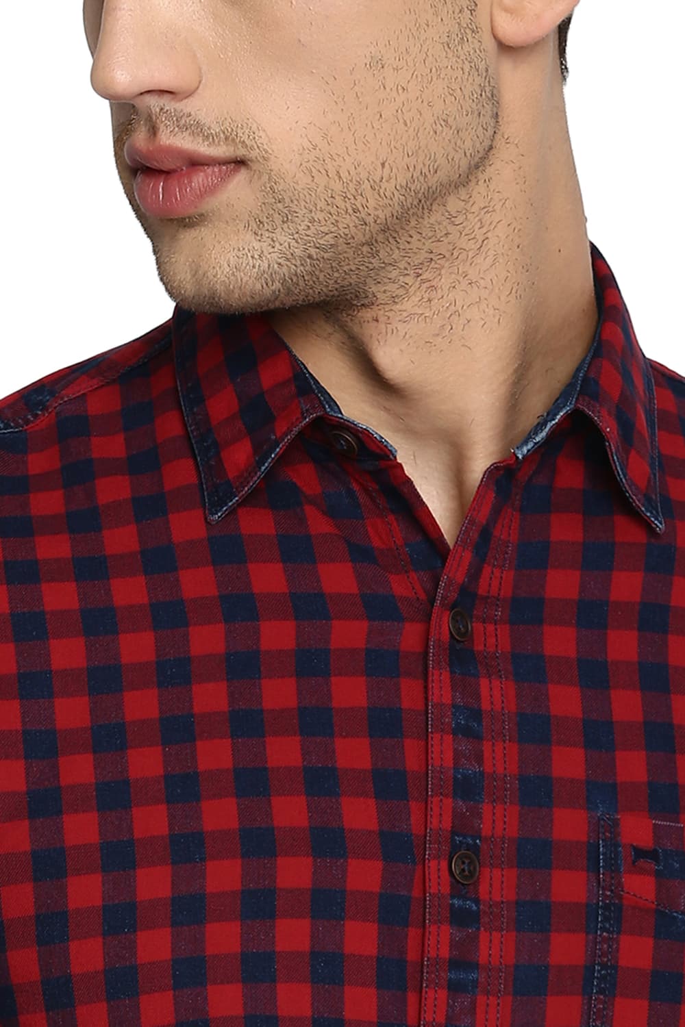 BASICS SLIM FIT CHECKS SHIRT