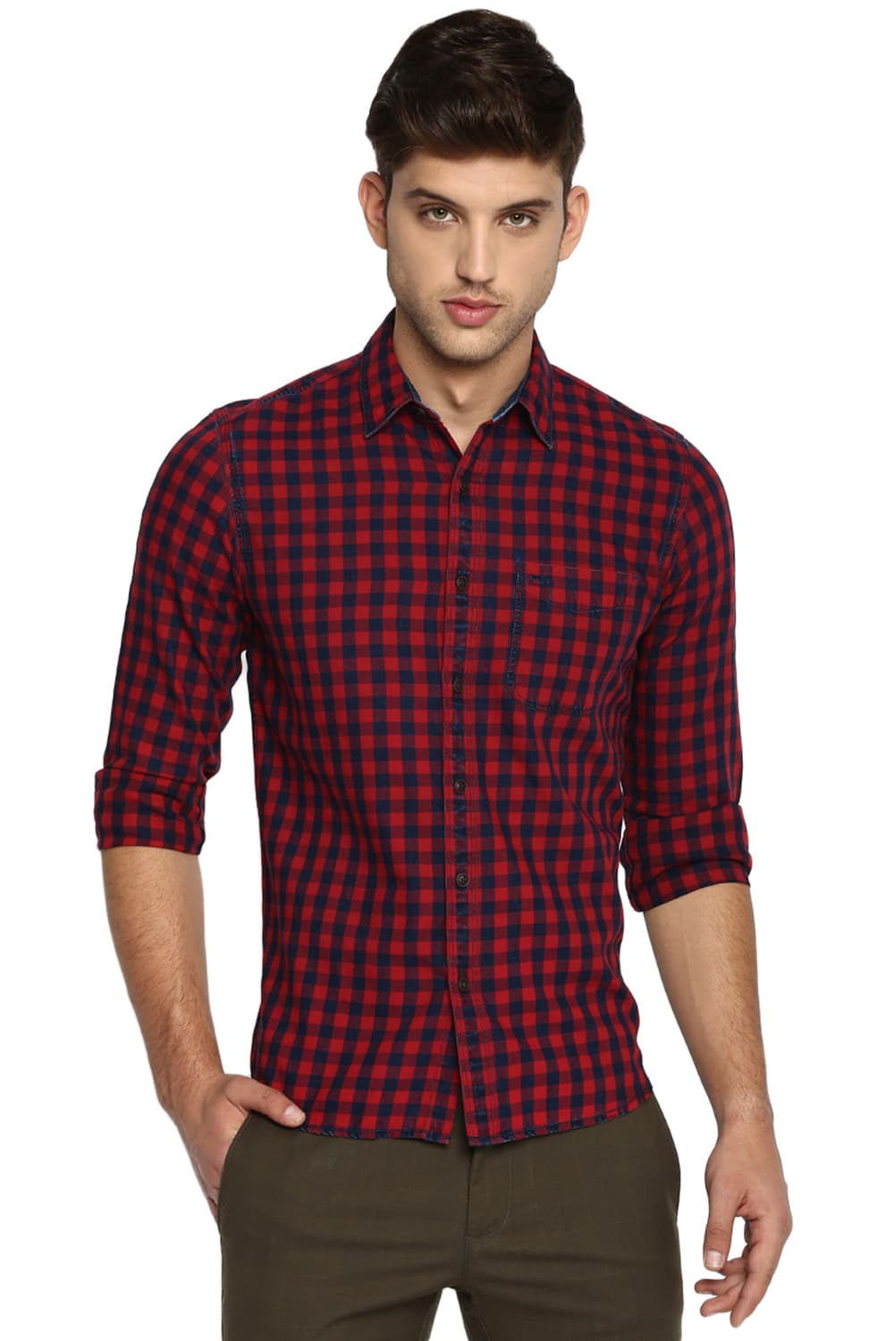 BASICS SLIM FIT CHECKS SHIRT