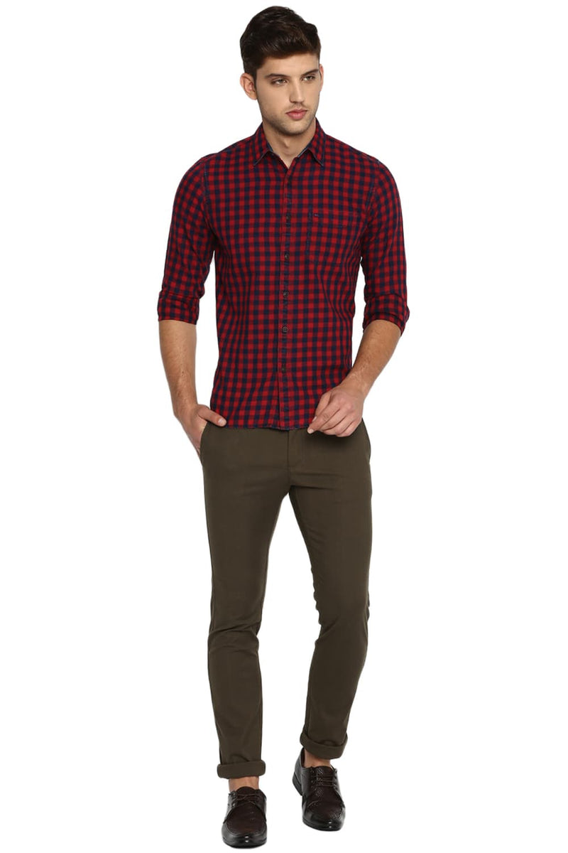 BASICS SLIM FIT CHECKS SHIRT